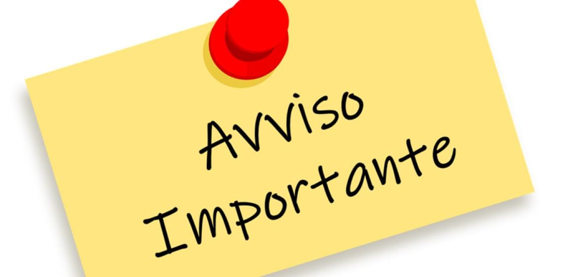 Avviso per utenza esterna - fino al giorno 20/07/2026